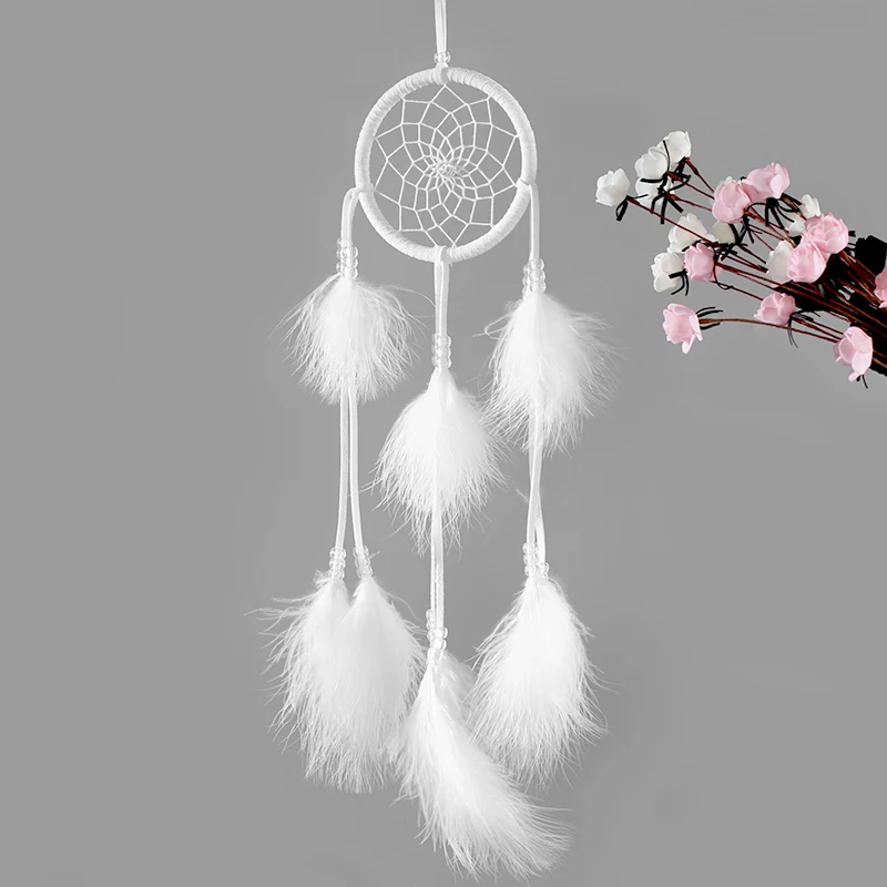 

Pure white dream net hanging decoration fengling creative hanging decoration bedroom room indoor feather decorations