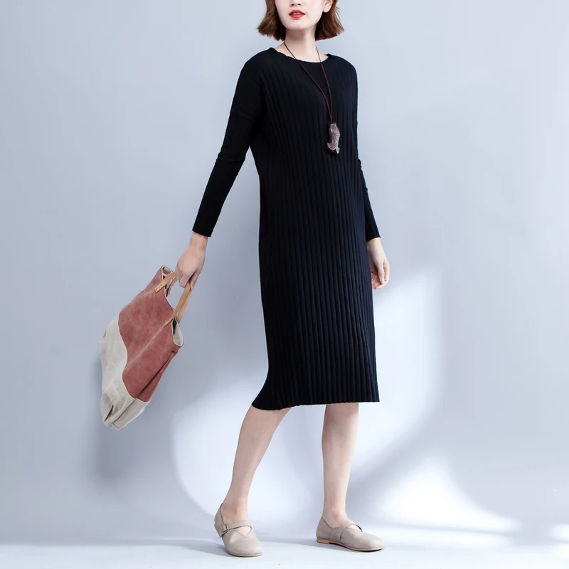 Women Autumn Long Dresses Knitted Clothing Korean Female Sweater Dress 2018 New Long Sleeve Fall Clothing CH794 (10)