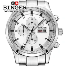 Швейцарские мужские часы люксовый бренд Бингер Кварцевые полностью из нержавеющей стали сапфировое зеркало часы мужские водонепроницаемые часы BG-0403-2