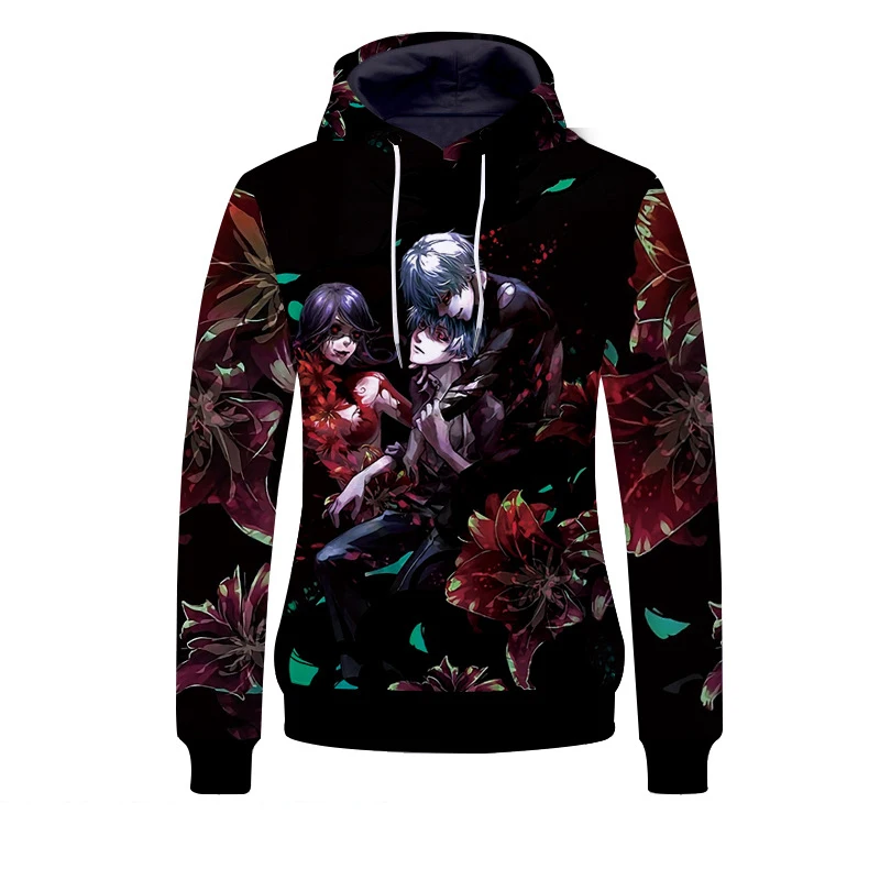 Fans Wear 2019 Unisex Hoodies for Fans Anime Tokyo Ghouls 3D Print Pullover Sweatshirts Tokyo Ghoul Harajuku Hip Hop Men Women
