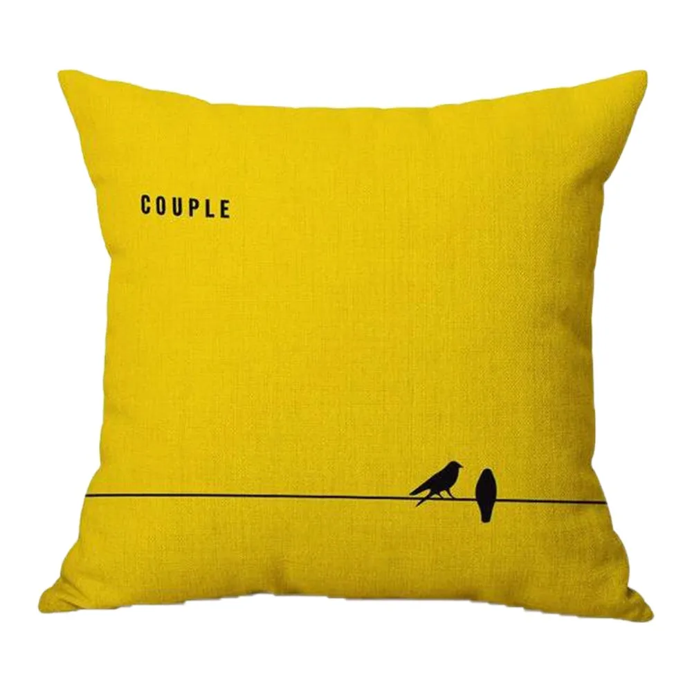 

Quneed 2019 Creative Yellow Pattern Sofa Bed Car Home Decoration Throw Pillow Case Waist Cushion Cover Square Pillow Case 45*45