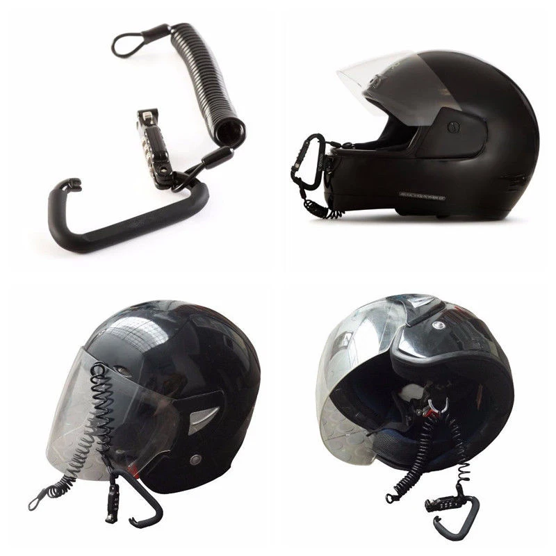 Universal For Motorcycle Helmet Lock Combination Lock with T-Bar Rubber Safe