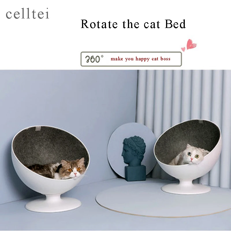 

Rotate 360 degrees Hemisphere cat bed Mat Dog House Dog Bed Pet Supplies Half Open Warm Nest