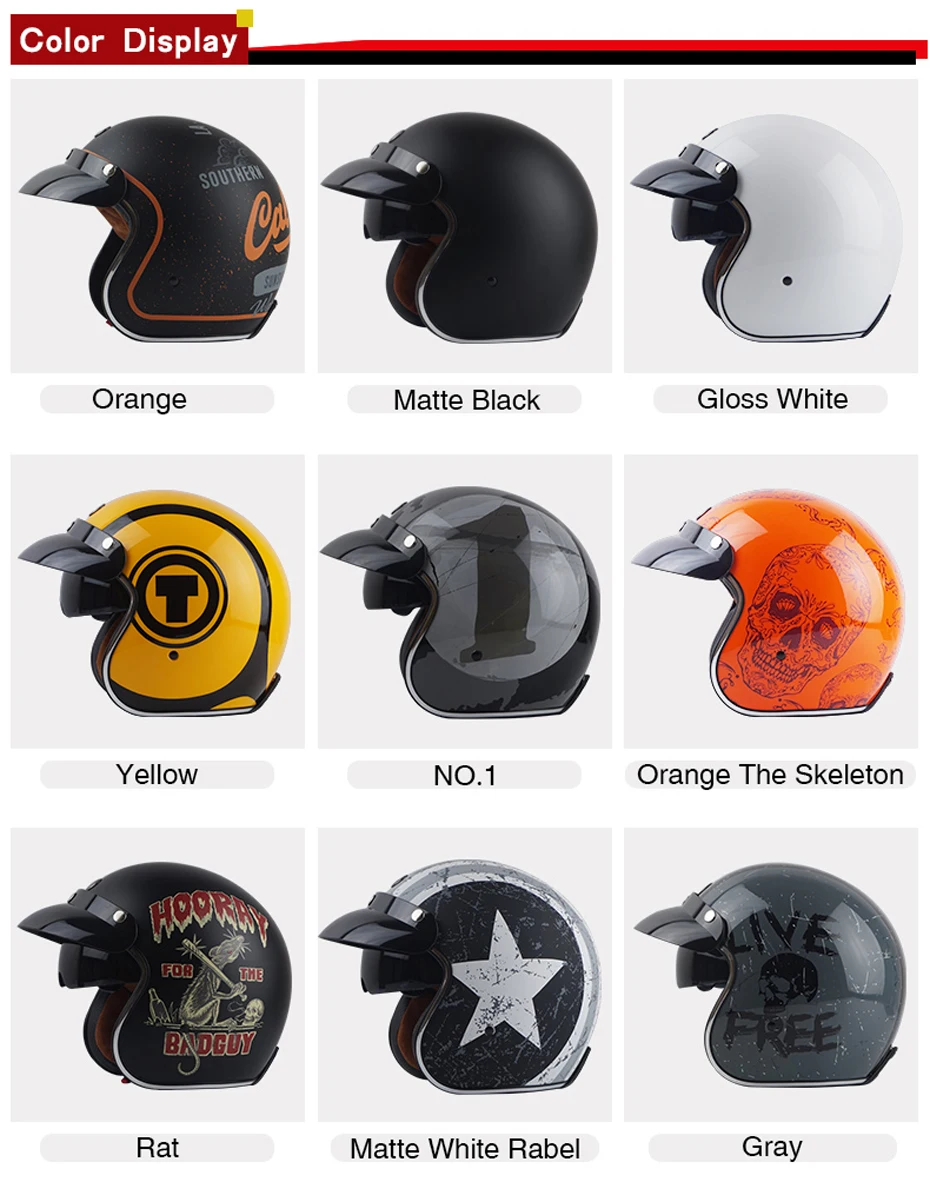 Шлем для гонок на мотоцикле TORC T57, винтажный 3/4, шлем с открытым лицом, мотоциклетный шлем, мотоциклетный шлем, ретро, Casco Motocicleta Capacete