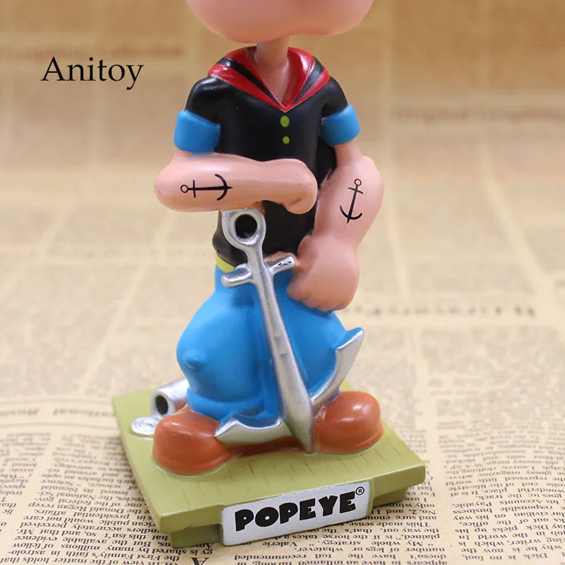 Popeye The Sailor Man Wacky Wobbler Bobble Head ПВХ фигурка Коллекционная игрушка кукла 17 см с розничной коробкой