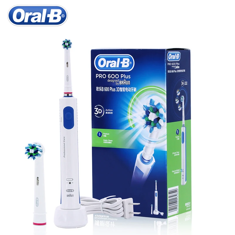 Электрическая зубная щетка Oral B 3D PRO600 Plus вращающаяся перезаряжаемая для гигиены