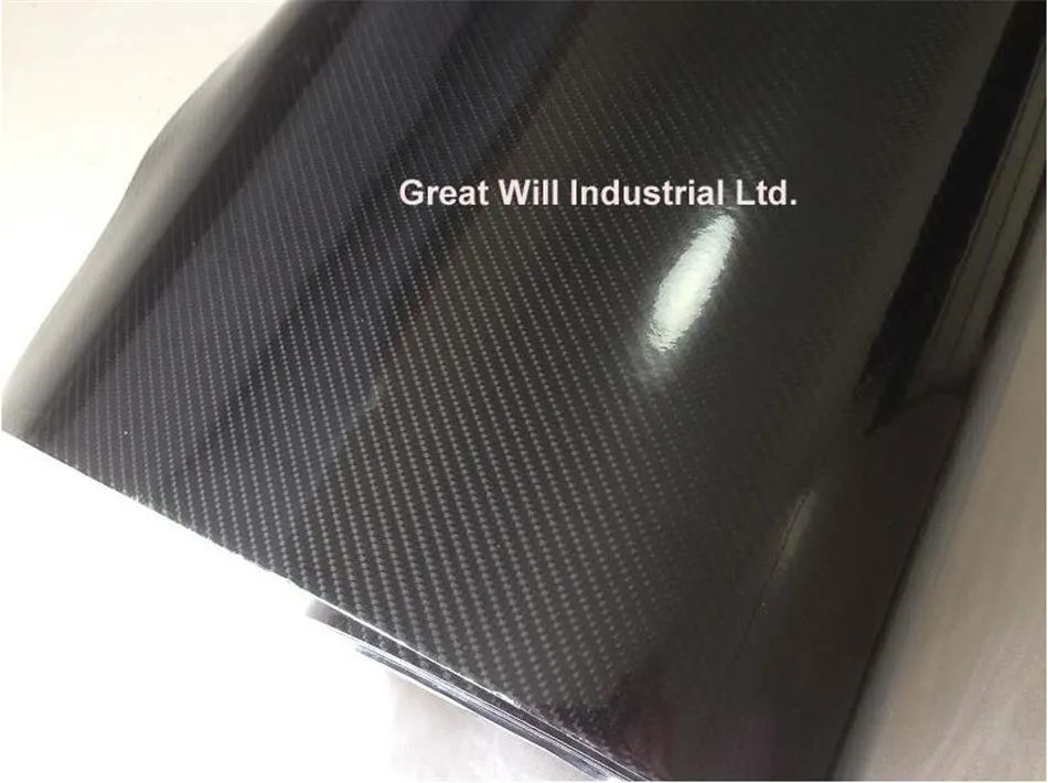 Ультра Глянцевая 5D виниловая пленка из углеродного волокна как настоящая глянцевая черная 5D углеродное волокно черная с воздушным пузырьком свободный размер 1,52*20 м/рулон
