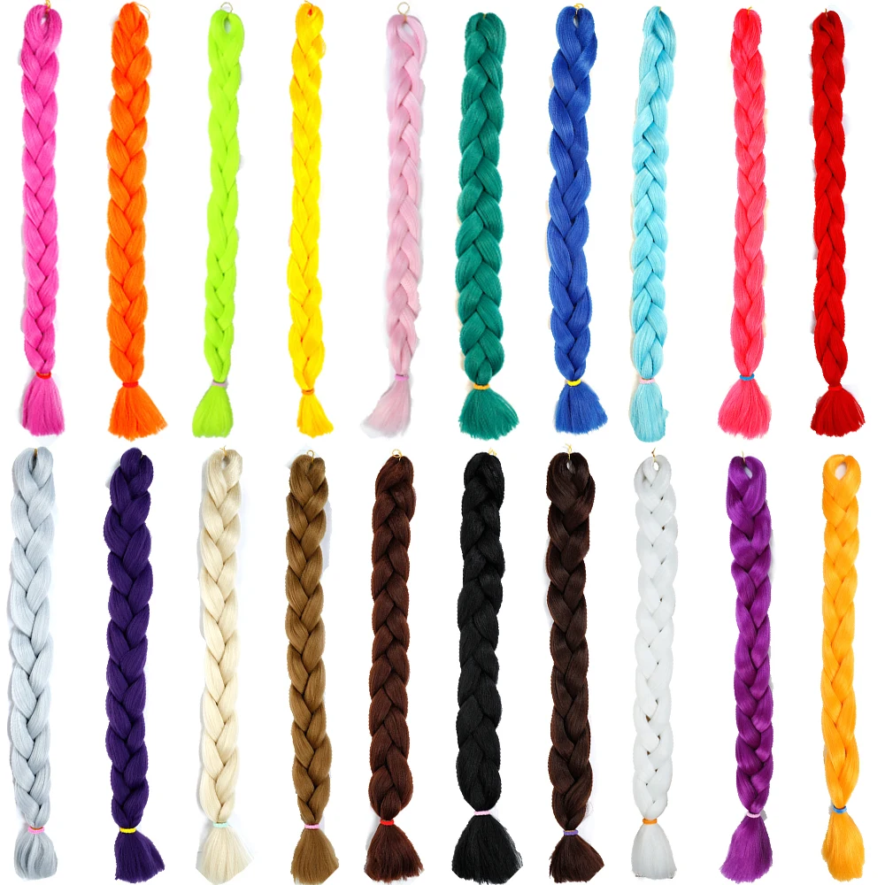 AOOSOO fashion Jumbo Braid Hair Crotchet Braids Pure Color Hair Expression Braiding Hair 82inch headwear