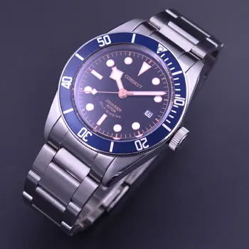 

41mm Corgeut watch Black/Sterile dial Sapphire Glass Luminous stainless steel strap mechanical Automatic Men's Watch