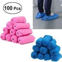 100 шт нетканый тканевый чехол для обуви одноразовый пылезащитный нескользящий протектор для обуви эластичная лента дышащая обувь крышка