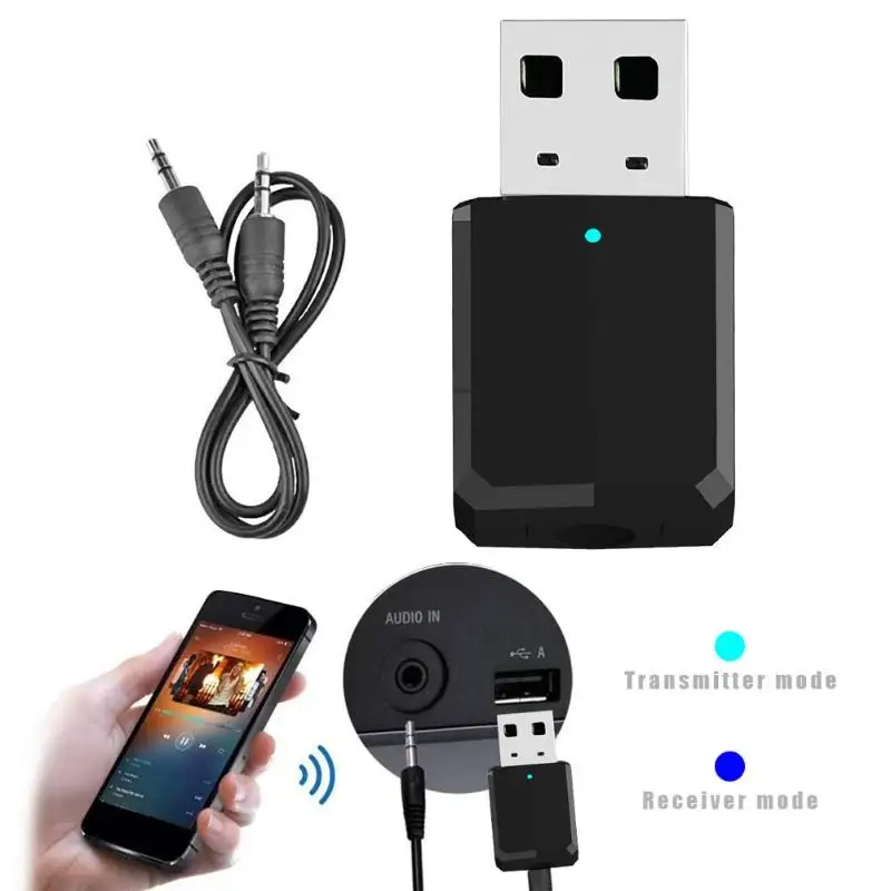 VODOOL 2в1 беспроводной передатчик Bluetooth 5,0 приемник 3,5 мм AUX Стерео адаптер для компьютера ноутбука смартфонов автомобильный адаптер