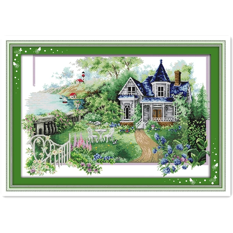 

oneroom The Summer House Embroidery Cross Set joy sunday cross stitch Chinese Counted Cross Stitch Patterns Kits 11CT