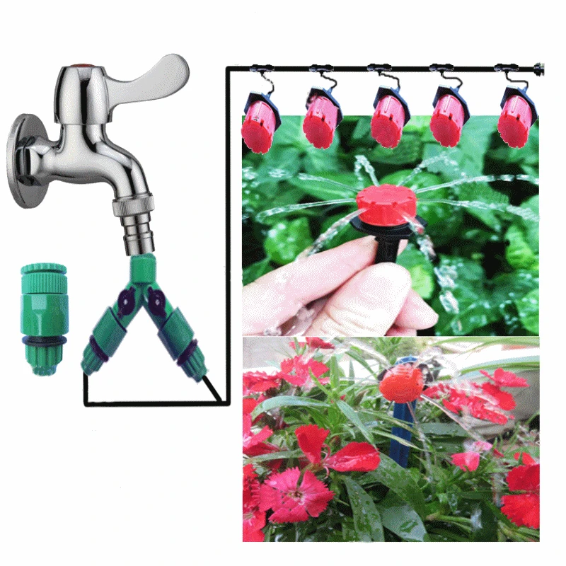 Garden Automatic Watering Equipment Red Drip Irrigation Lawn Roof