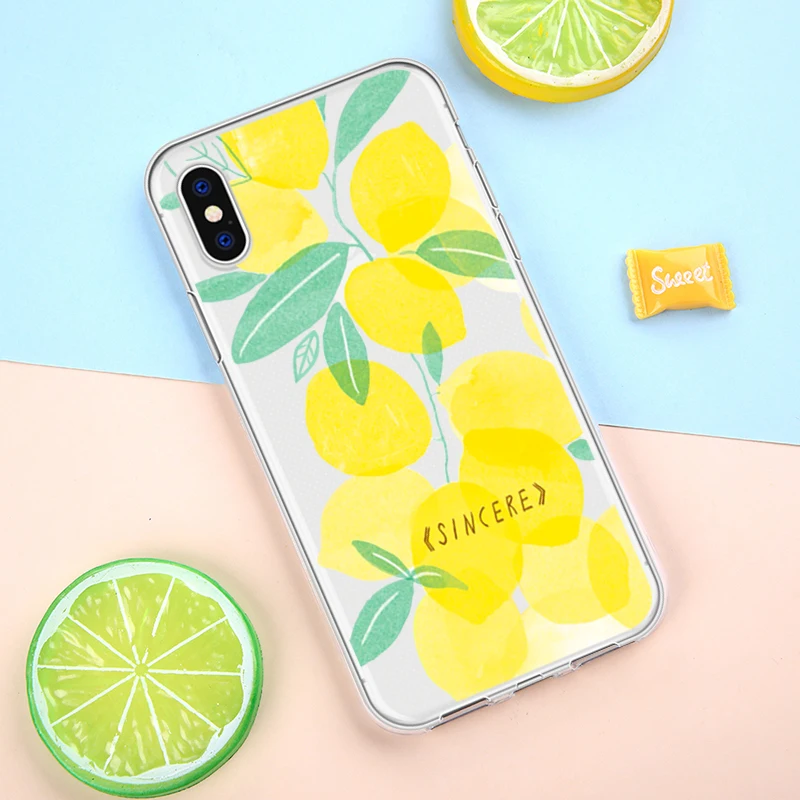 Милые летние фрукты лимон чехол для телефона iPhone 5 5s se XS MAX XR 6 S Plus Ясно Мягкий