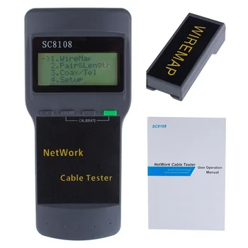 

LCD RJ45 Network Cable Tester Tool Kit Professional Portable LAN Phone Cable Tester Tracer Meter Cat5 5E 6E STP UTP LCD Display