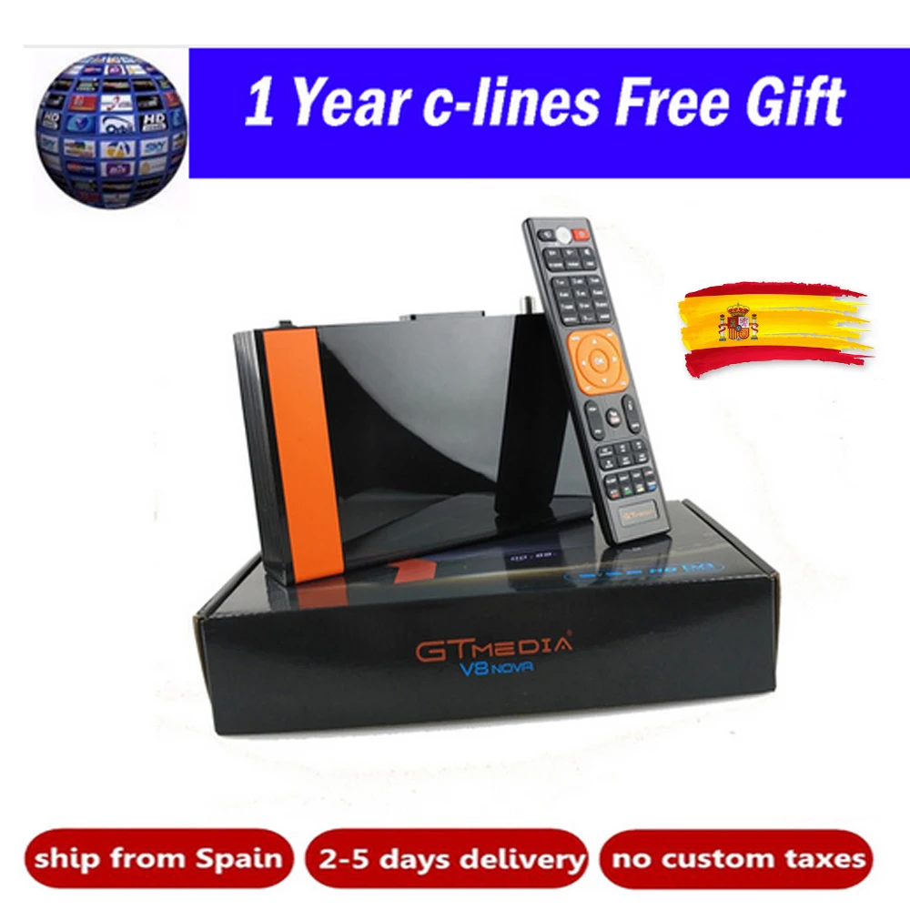 

GTMedia V8 Nova Full HD DVB-S2 Satellite Receiver 1 Year Europe Cccam Cline Same Freesat V9 Super Upgrade From Freesat V8 Super