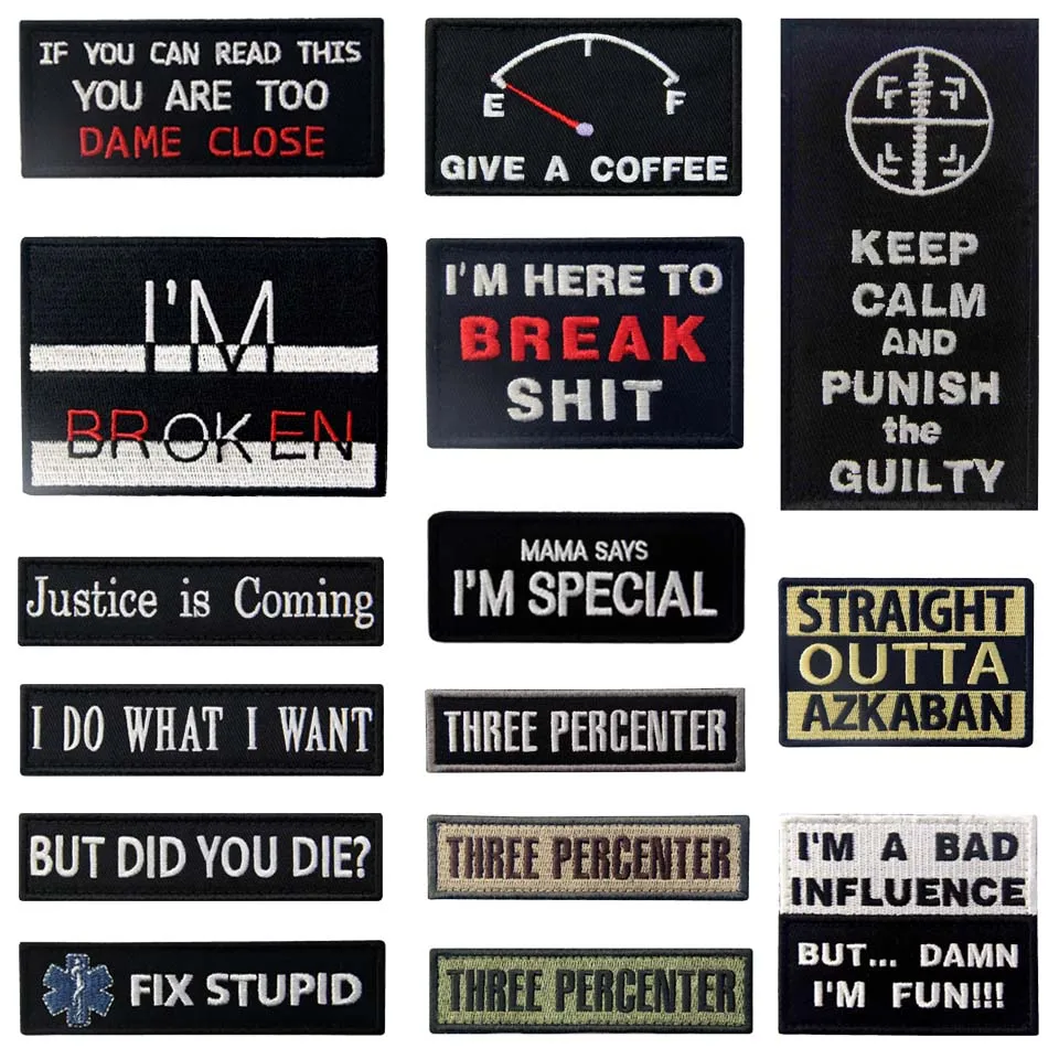 

Embroidered patch tactical Funny Word Saying ceo-friendly handmade 3D hook and loop patch backing badges