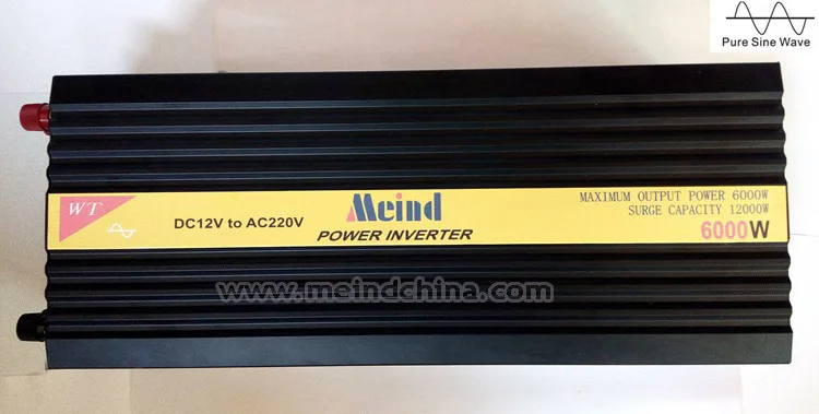 

6000W Power Inverter Pure Sine Wave 12V DC to 220V AC Converter Car Inverters AC Adapter Power Supply Dropshipping