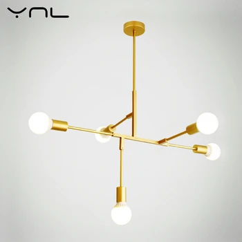 

YNL Modern Nordic LED pendant lights E27 220V 110V Gold Black Indoor Lighting fixture LED Hanging lamp kitchen home decor light