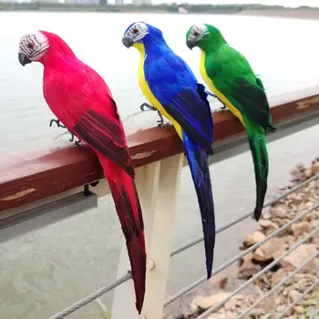 

Simulation Feather Parrot Macaw Showcase Garden Decoration Bird Foam Feather Parrot Home Decoration 35cm #CO