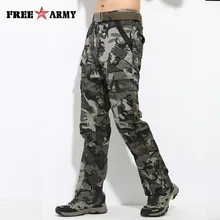 Прямые мужские брюки карго большого размера, камуфляжные хлопковые длинные мужские брюки с карманами, повседневные камуфляжные рабочие брюки, большие MK-728C