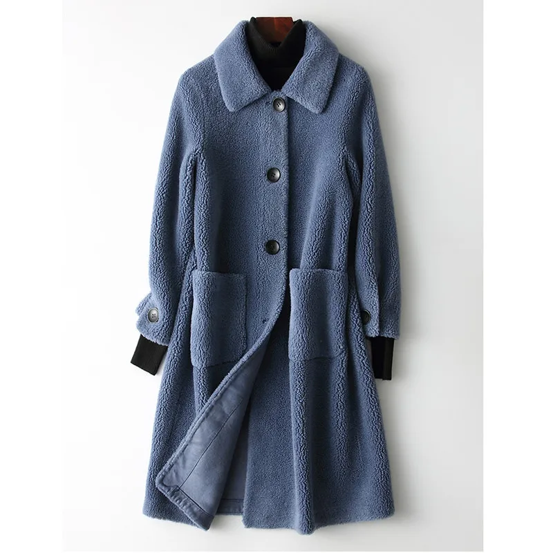 Зимнее шерстяное меховое пальто для женщин с медвежонком из флиса, пушистые длинные куртки и пальто для девушек, модная верхняя одежда, пальто