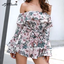 Очень удобный комбинезон с цветочным принтом; модный тренд; свободные брюки на бретельках с принтом; костюм на поясе; одежда с рукавами-колокольчиками