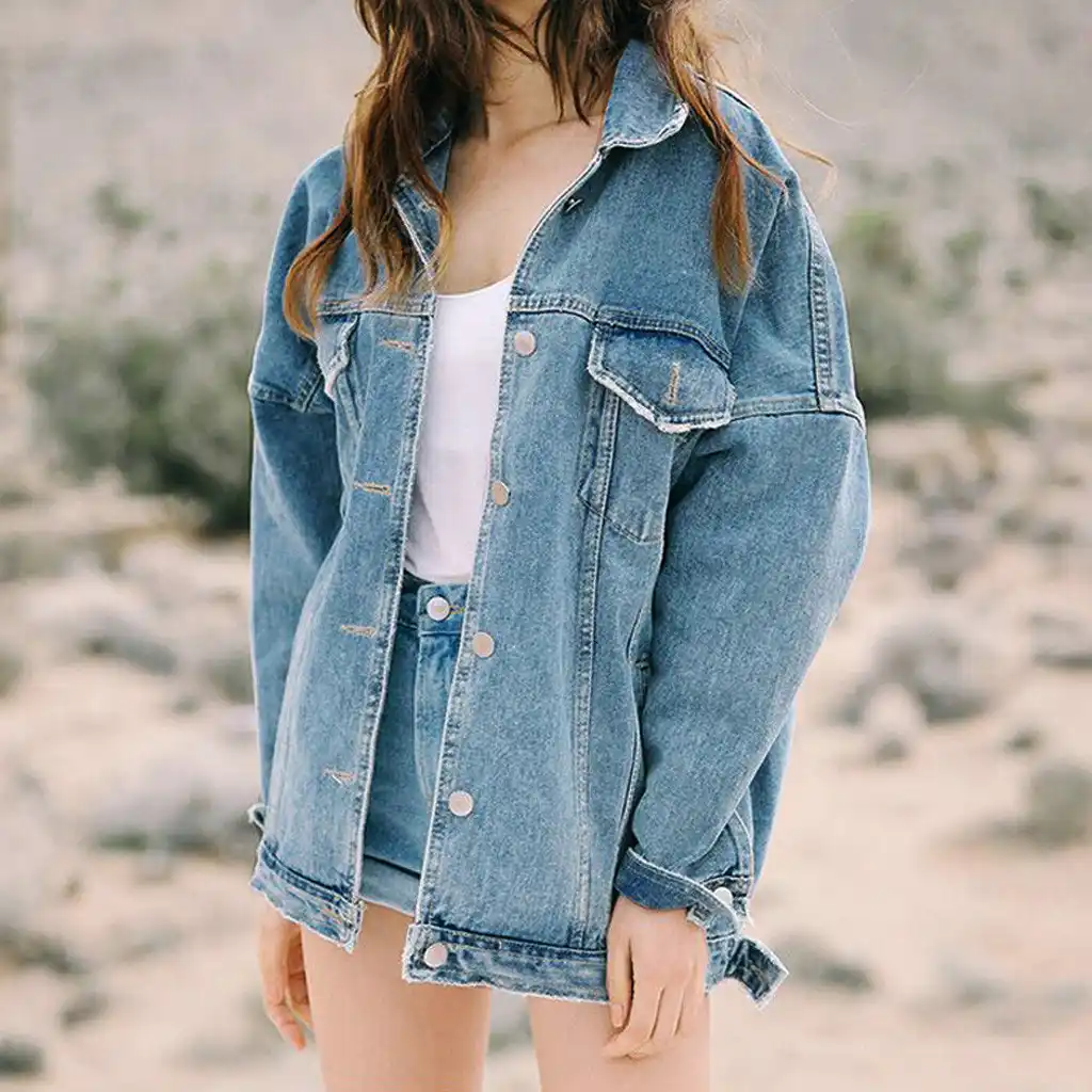 jaqueta comprida jeans feminina