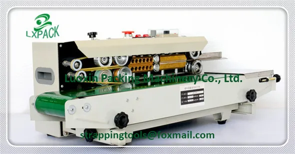 Horizontal Vertical Portable Stainless Steel Tilt Head Continuous Band Sealers Rapid Tabletop Free Standing Benchtop Band Sealer with Dry Ink Coding10