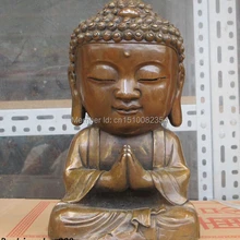 1" Тибетский Бронзовый ручной резной большие уши будды большая голова Будды татхагата