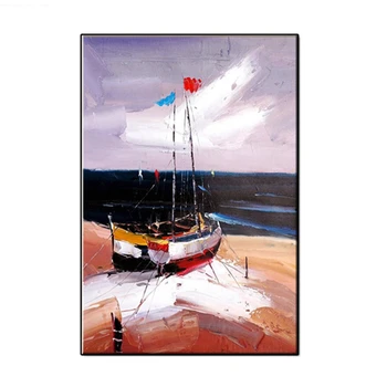 

Abstract Boat Oil Painting Handmade Seascape Canvas Decor Art Newest Design Hand Painted Painting Wall Art Free Shipping Canvas