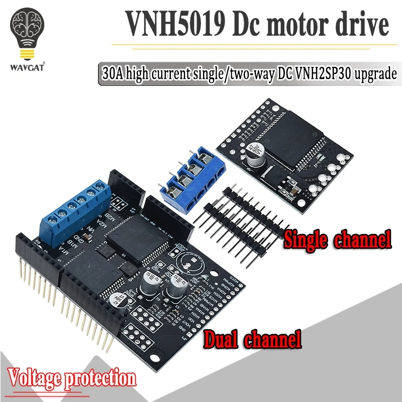 VNH5019 30A двойной высокомощный Щит двигателя постоянного тока совместимый с ARDUINO