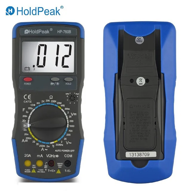 HoldPeak HP-760B Digital Multimeter Meter with Frequency Temperature Capacitance Resistance Test and Carry Bag | Инструменты
