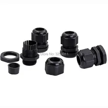 100 шт. кабельные вводы PG21 черный, белый цвет Водонепроницаемый регулируемый нейлоновый разъемы суставов с прокладками 13-18 мм для электроприборов
