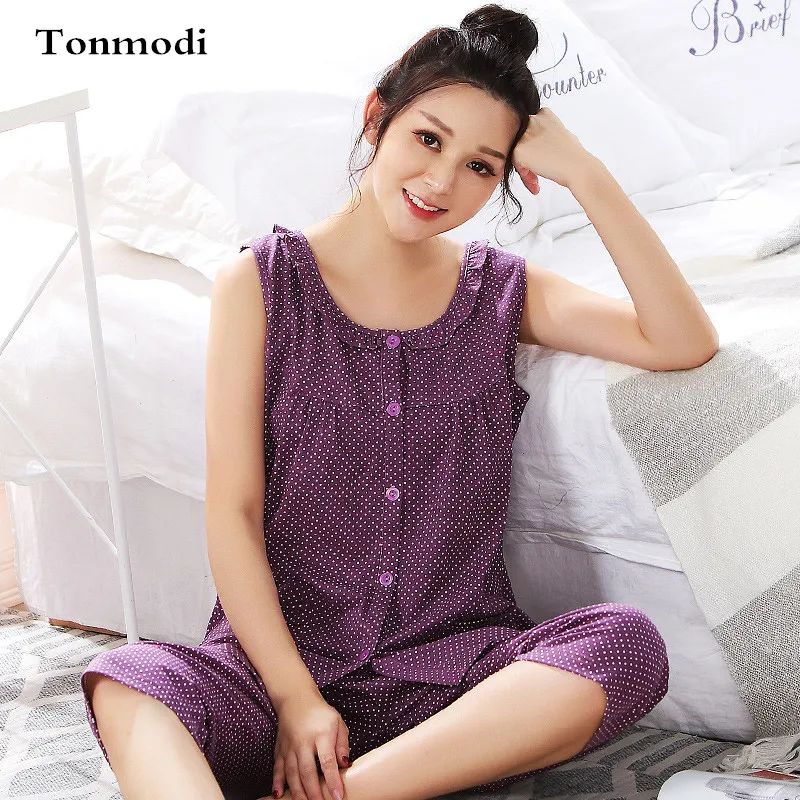 Vest Pajamas For Women Cotton Sleepwear Cest Cardigan Pyjamas