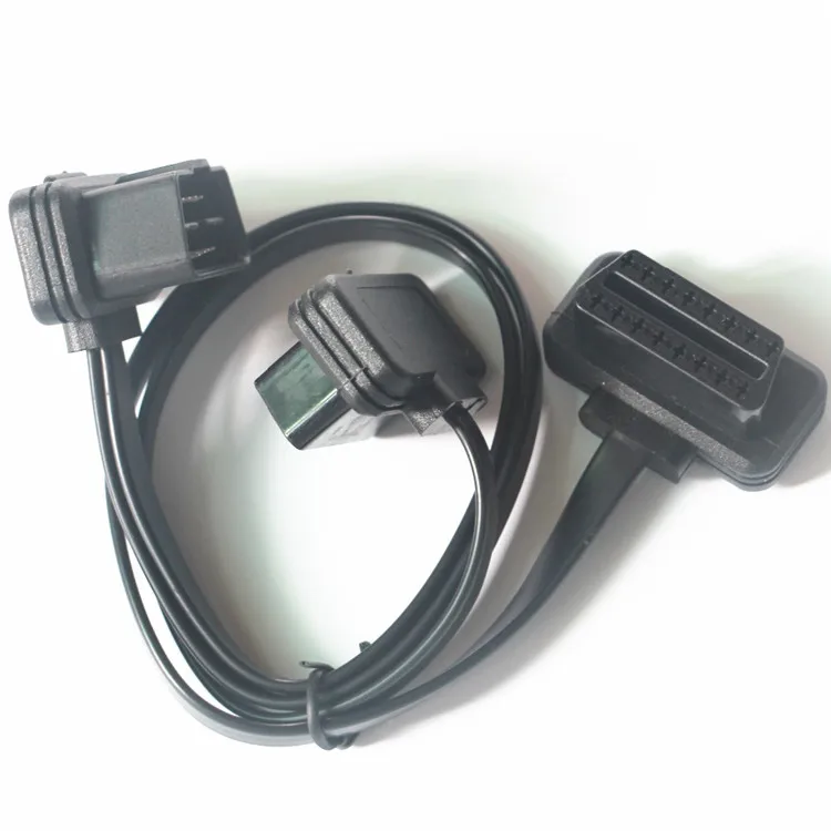 Плоский + тонкий как лапша OBDII OBD 2 OBD2 16 контактный ELM327 штекер двойной гнездо Y