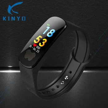 

Kinyo 2018 smart band wristband PPG+ECG Double Heart Rate Monitor Temperature measurement Remote camera Alarm clock smartband