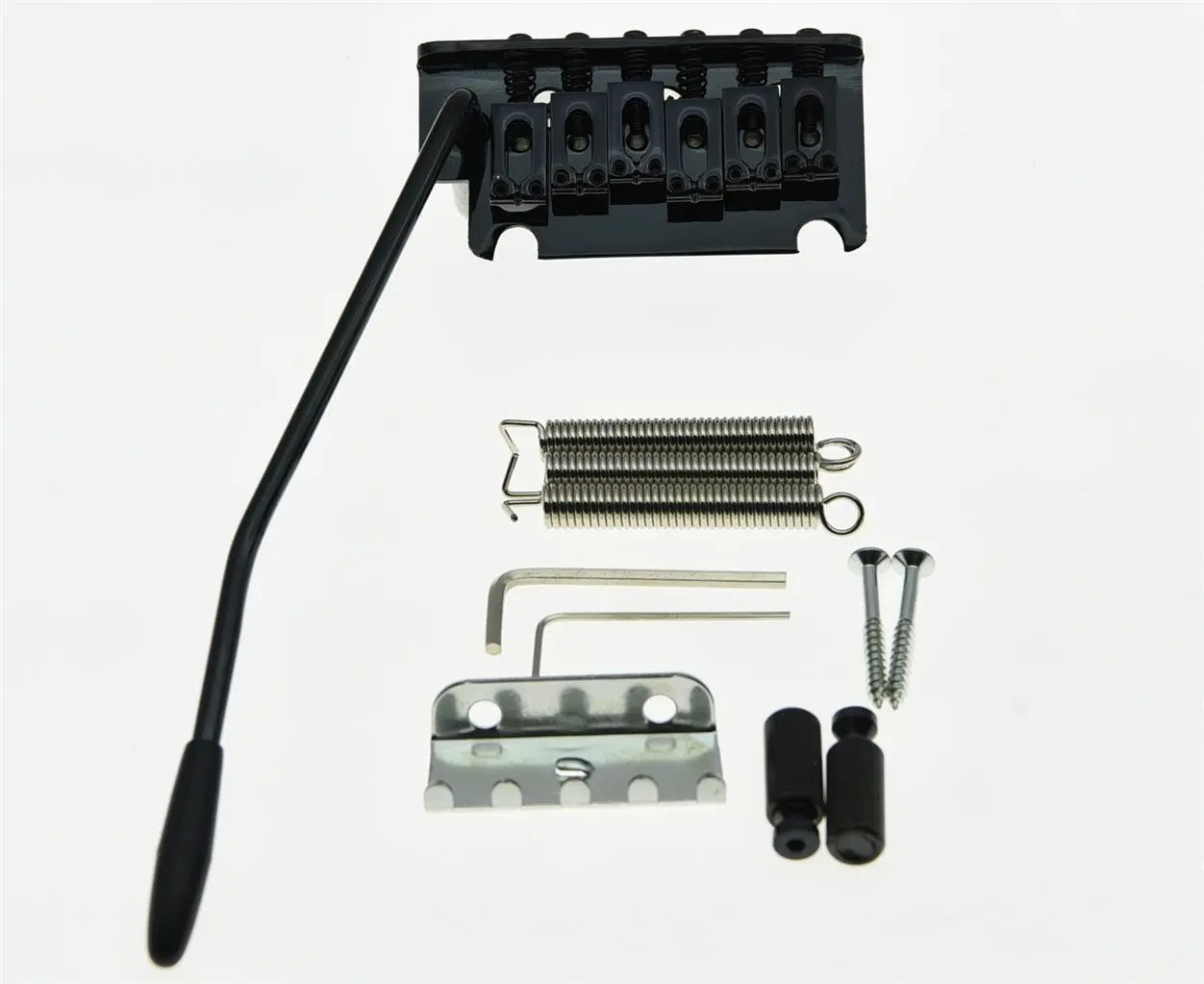 

Black 2 Point ST Strat Style Guitar Tremolo Bridge Locking System After market Guitar Bridge