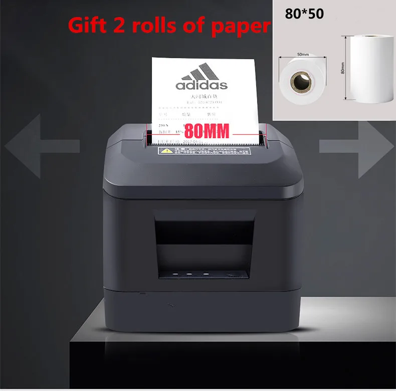 

Gift 2 rolls of paper pos Ticket printer High quality 80mm thermal receipt printer automatic cutting USB port or Ethernet
