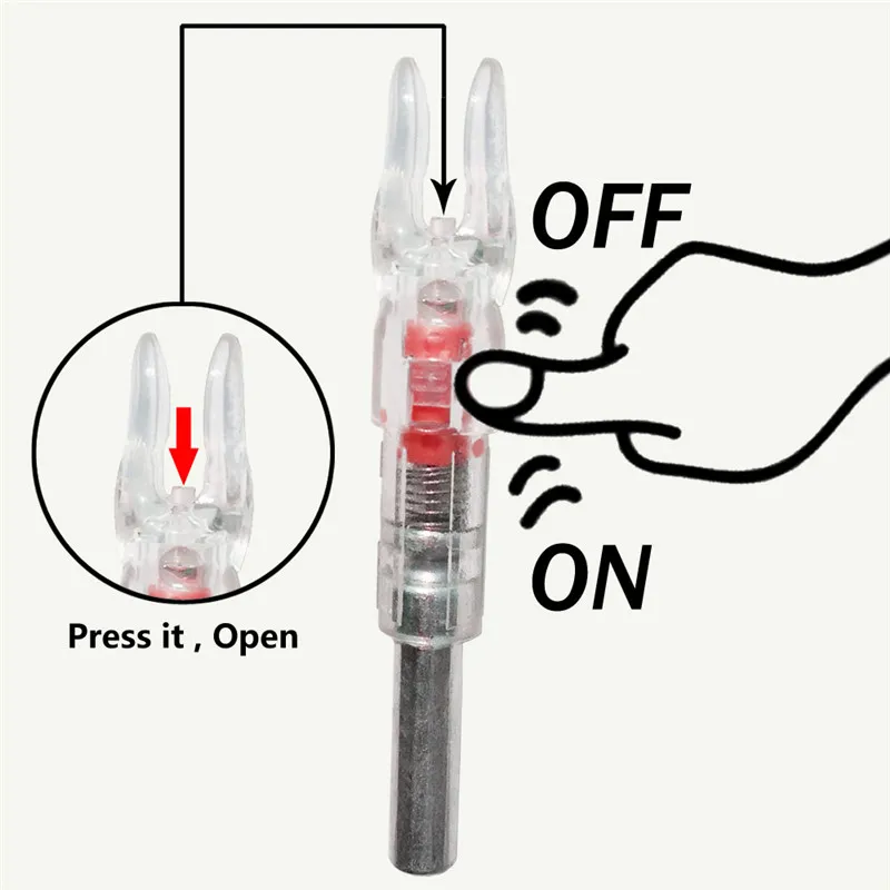 

12pcs Archery All Automatically Lighted Arrow Nock Bow String Activated 5 Colors LED Arrow Nock For ID6.2 Arrow Hunting