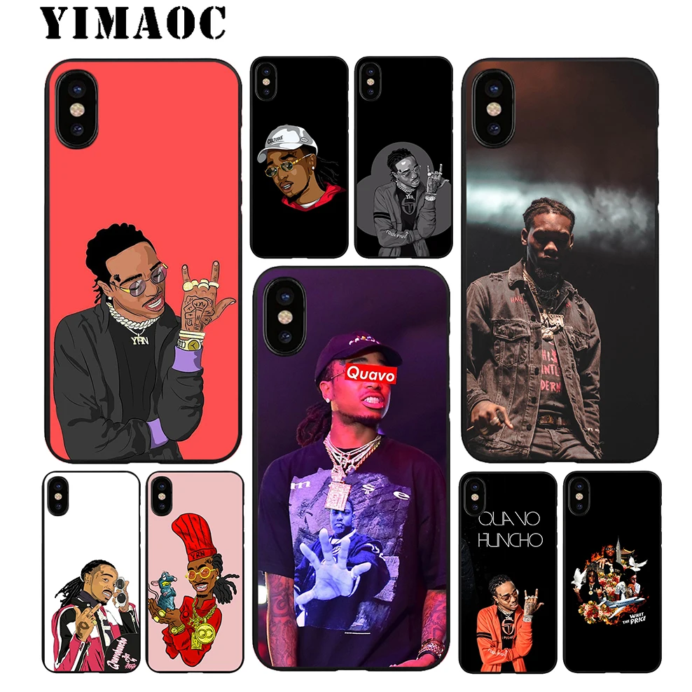 YIMAOC Quavo Migos Soft TPU Black Silicone Case for iPhone X or 10 8 7 6 6S Plus 5 5S SE Xr Xs Max