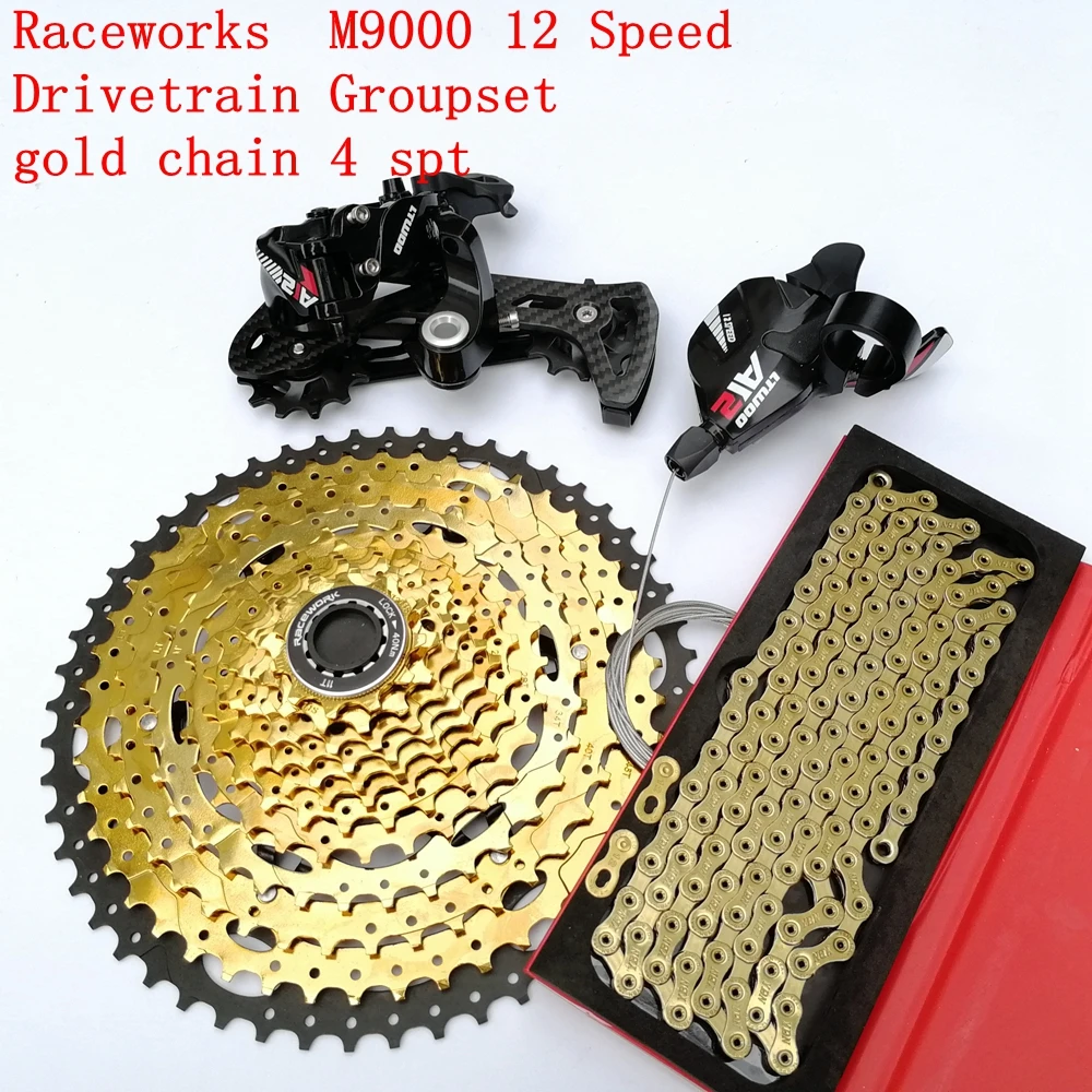 Raceworks 1x12 Spd SL-M9000-R CN/CS-M9100 RD-M9000-SGS 11-50T комплект из 4 предметов SunRacc MZ 12 скоростной комплект для трансмиссии