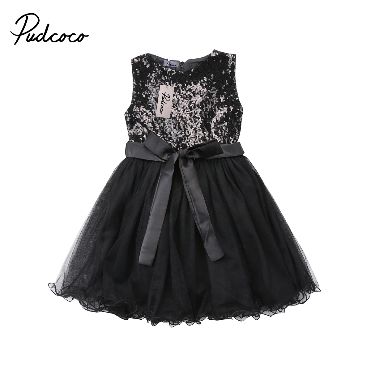 Helen115; одежда принцессы для маленьких девочек; черное бальное платье без рукавов; одежда для детей 1-7 лет