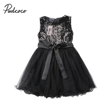 Helen115; одежда принцессы для маленьких девочек; черное бальное платье без рукавов; одежда для детей 1-7 лет