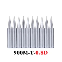 10pcs/lot Lead-free Metal Soldering Tip 900M-T-0.8D Solder Iron Welding Tips BGA Soldering Station Repair Tools