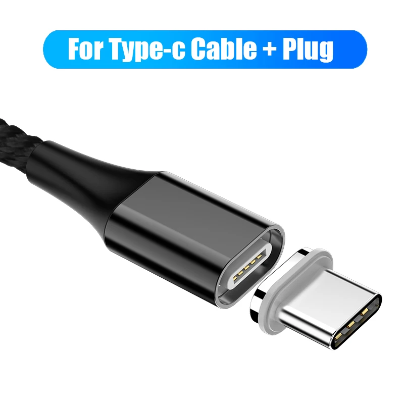 Магнитный usb-кабель для зарядки 5A type C Micro usb Cavo Magnetico быстрое зарядное устройство магнитный кабель для Xiaomi Mi3 Mi4 Mi5 huawei - Цвет: Black For Type-c