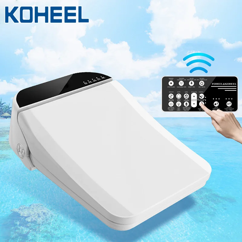 KOHEEL square smart toilet seat cover electronic bidet toilet bowls seat heating clean dry intelligent lid for bathroom