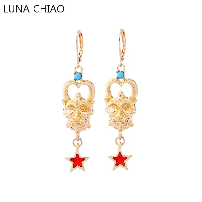 Luna Чао цинковый сплав &quotХрустальная Звезда Сердце Boho Oorbellen Вешалки кулон Для