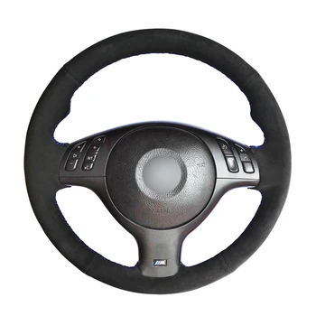 

Black Suede DIY Car Steering Wheel Cover for BMW M Sport 3 Series E46 330i 330Ci 5 Series E39 540i 525i 530i M3 M5 2000-2006
