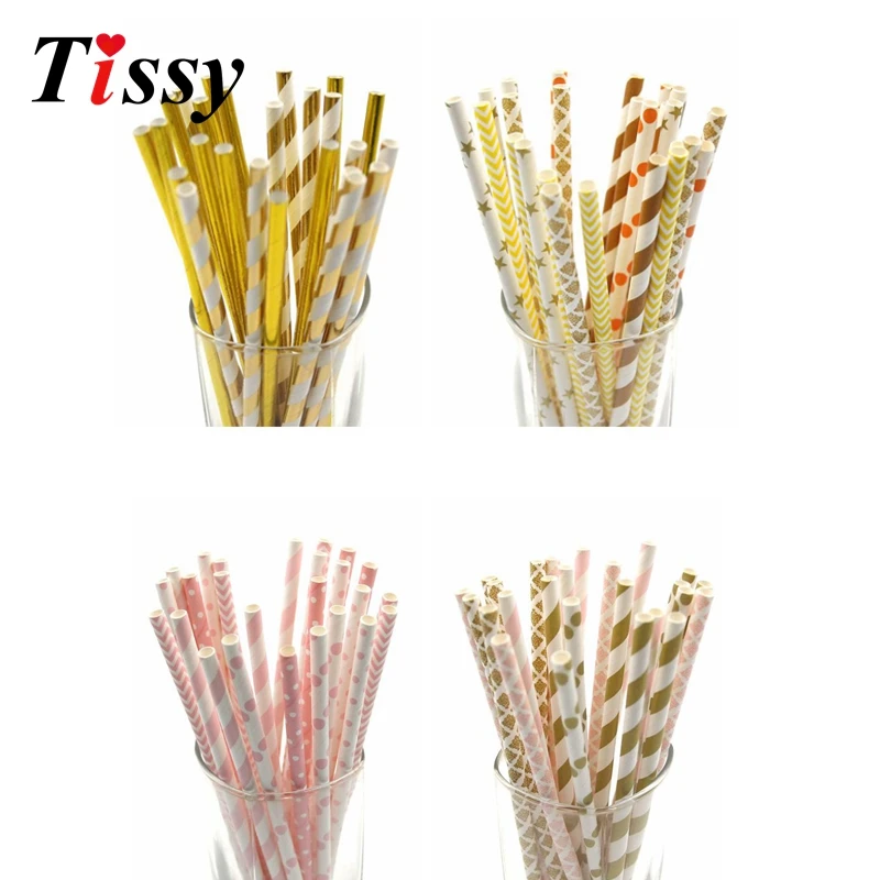 

25PCS Straws Multicolor Design Paper Straws For Birthday Wedding Baby Shower Party Supplies Creative Drinking Straws Decoration